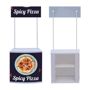 户外活动促销柜台塑料促销桌打开和关闭与定制横幅 - Product Image 2