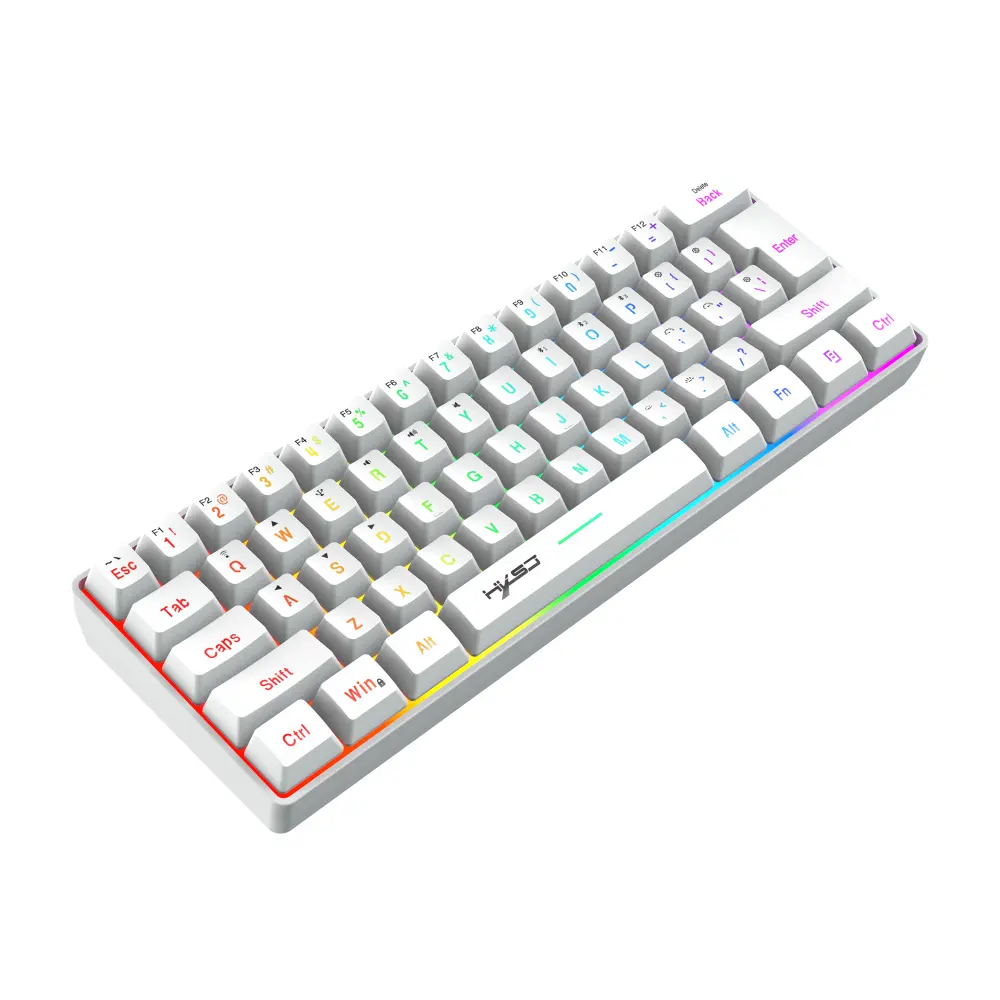Popüler özel LOGO 61 anahtar RGB mini dilsiz tip-c bilgisayar PC için taşınabilir kablosuz membran klavye