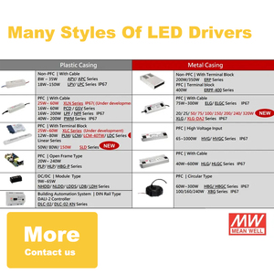8W to 600W <strong>12V</strong> <strong>24V</strong> 36V 48V 54V Meanwell <strong>Led</strong> Driver Dimmable Waterproof IP65/IP67 Switching Power Supply Mean Well Driver