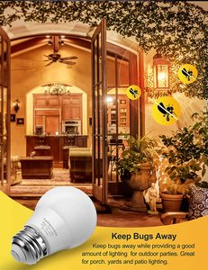G14 G45 E26 Yellow LED Bulbs with 2000K Yellow <strong>Lighting</strong> Non-dimmable Led Bug Bulb for Indoor Outdoor - Product Image 3