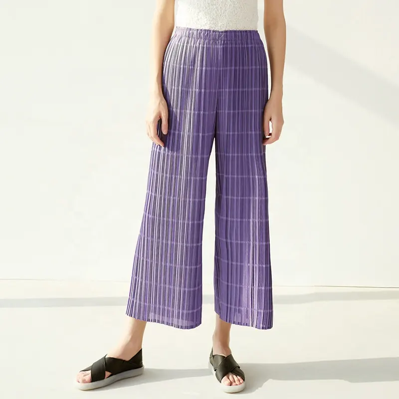 Sanzhai-pantalones de bambú de color liso para mujer, calzas adelgazantes de pierna recta y grande, calzas adelgazantes de nueve puntos, novedad de verano de 2023