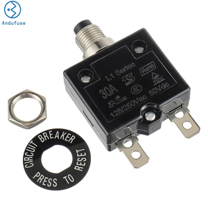 15 Amp Push Button <strong>Circuit</strong> <strong>Breaker</strong> 125-250V AC 50V DC L1 Series Manual Reset Thermal <strong>Circuit</strong> <strong>Breaker</strong> Thermal Overload Protector - Product Image 1