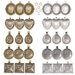 Geqiao 2023 <strong>New</strong> A4839 Alloy Time Gem Base with <strong>Matching</strong> DIY Pendant Material 66 Pieces/set - Product Image 6