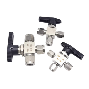Üç yollu Mini bilya vana enstrüman 1/4 "OD 6000psi sıkıştırma tüpü 3 yollu çift yüksük uydurma paslanmaz çelik küresel vanalar - Product Image 3