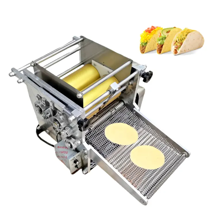 Máquina industrial automática de farinha tortilla mexicana, máquina para fazer taco roti, pão, grãos, tortilha, prensa