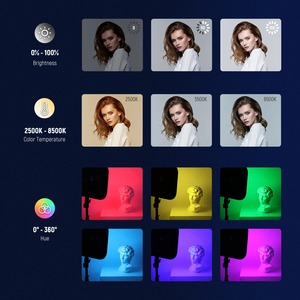 แผงไฟวิดีโอ LED สำหรับ Neewer 18.3 \ "RGB ควบคุมด้วยแอปซอฟท์เอฟเฟกต์17เวทีสำหรับการเล่นเกมแสงไฟถ่ายภาพสด