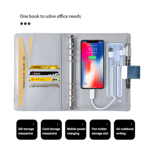 Agenda con bloqueo seguro, cuaderno con pantalla luminosa brillante, logotipo, desbloqueo inteligente de huella dactilar, cargador de notas con Banco de energía - Product Image 4