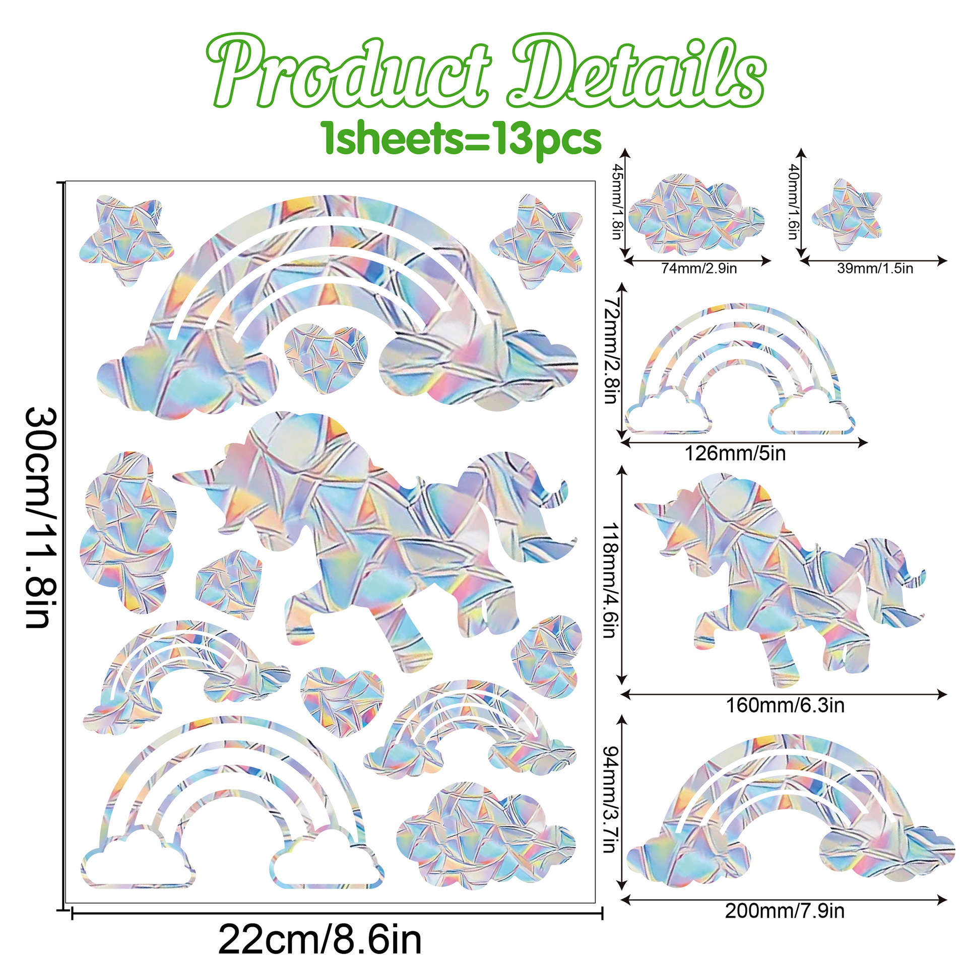 Rainbow Horse 02- (13 pieces)