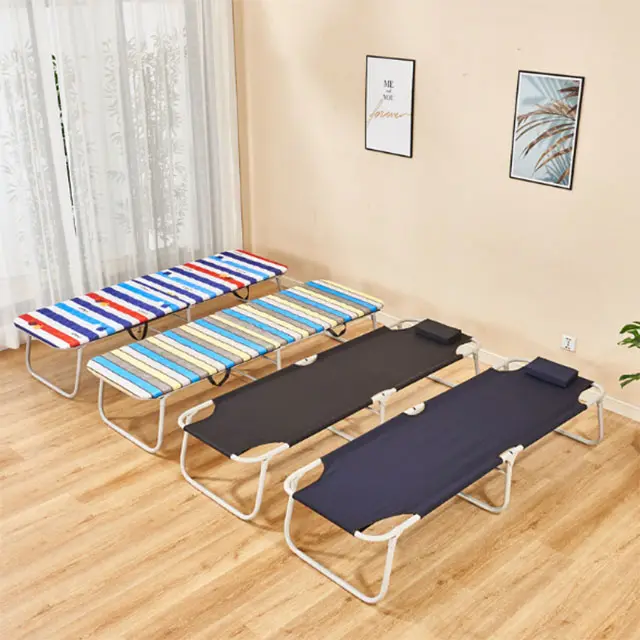 Cama de siesta individual multifuncional, cama plegable de metal para oficina