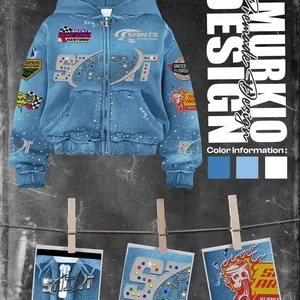 Tùy Chỉnh Nặng 100% Cotton Retro Thời Trang Phố Người Đàn Ông Của Áo Với Đính Thêu, Màn Hình In Ấn Và Thạch - Product Image 2