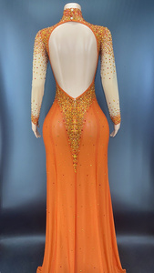 NOVANCE Y2378时尚进口中国商品婚纱面料亮珠钻石礼服正式派对舞台黑色俱乐部服装