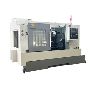 Torno CNC de cama inclinada automática de alta precisión, mandril de herramientas de servicio pesado alimentado por eje C con sistema Nuco CNC, de alta precisión, - Product Image 1