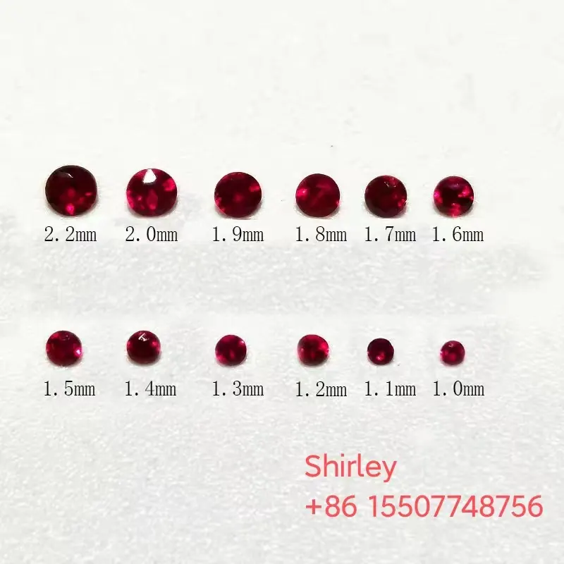 ruby colour faceted stone no treated 1.0-2.0mm price carat loose stone red ruby stone natural cut polished