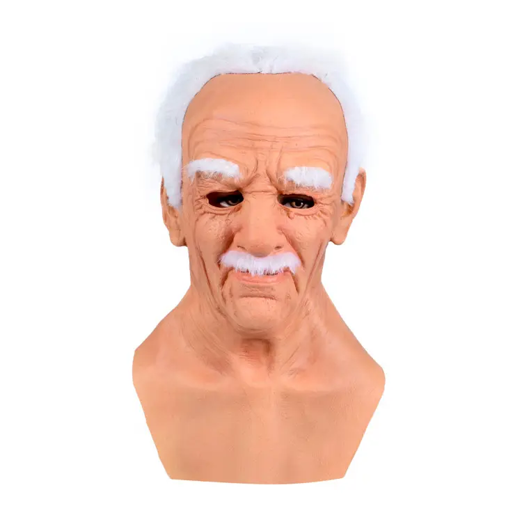 custom Special Masquerade realistic whole real face head latex personal Costume Party old man mask