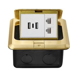 Presa da pavimento USB italiana 16A presa di corrente italiana calibro con doppia USB + spina desktop di rete di ricarica di tipo c - Product Image 4