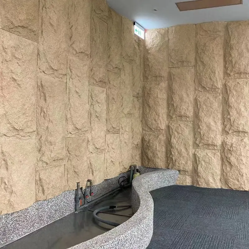Современная полиуретановая Грибовидная каменная настенная панель для внутреннего использования, водонепроницаемая облицовка искусственным камнем, экологически чистая