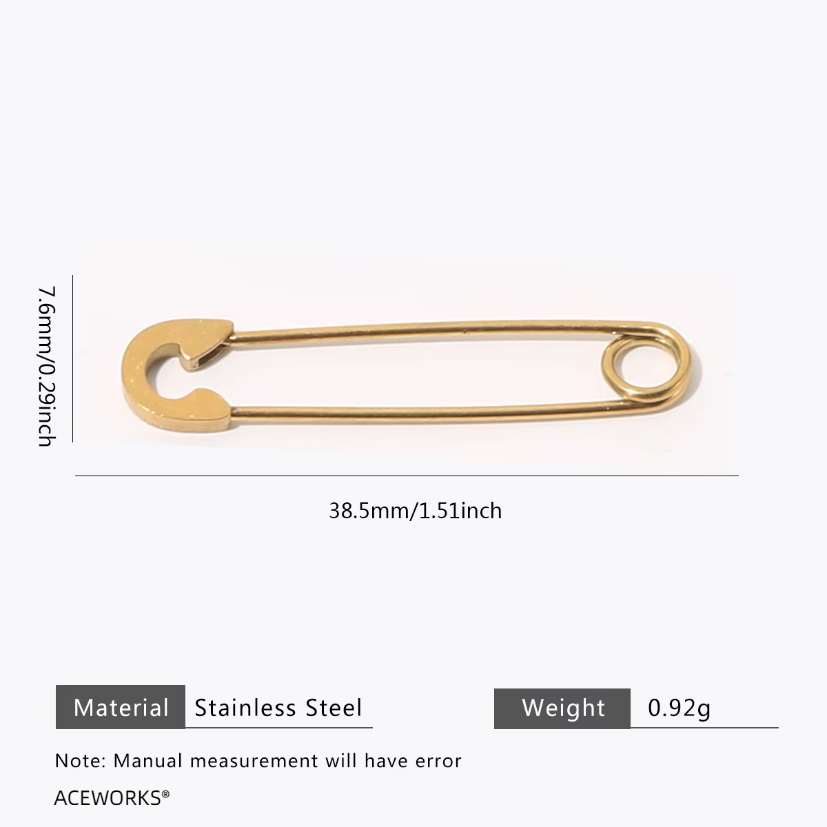Gold pointed pin