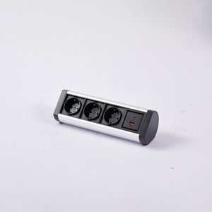 Nueva toma de corriente con puerto USB 3AC Outlet EU Power Socket Schuko Socket Desk Clamp Toma de corriente