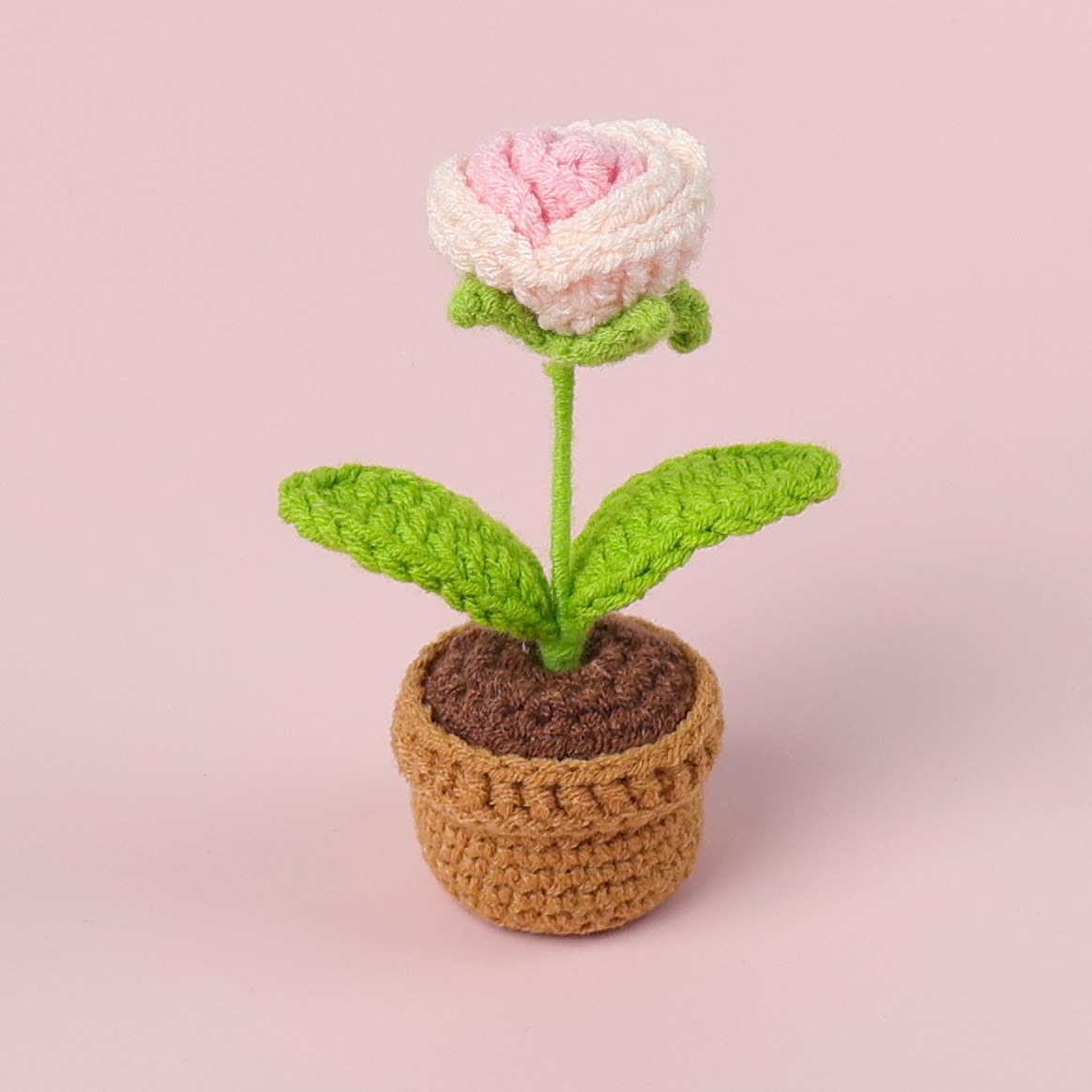 Plante en pot rose dégradé - rose bulle