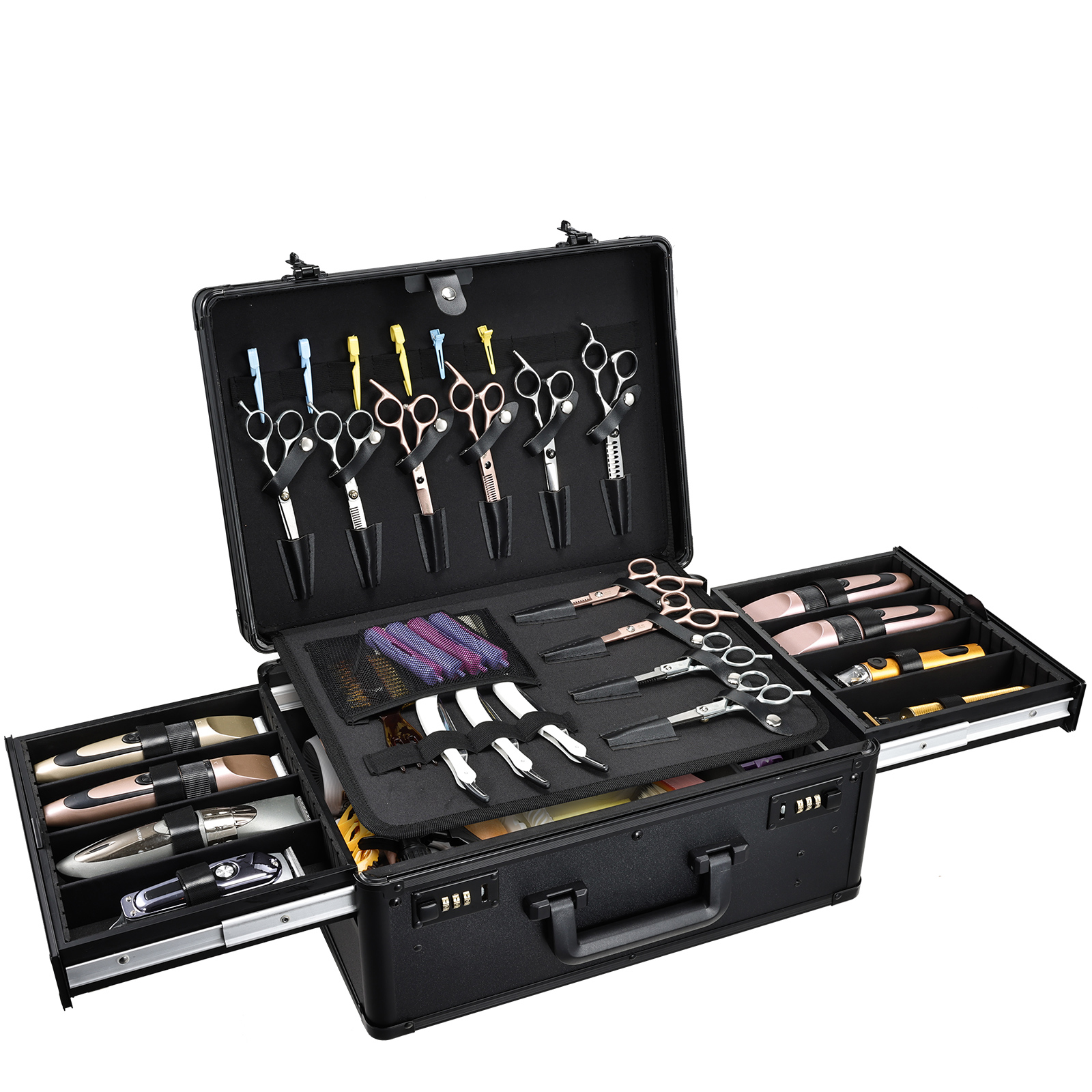 Black Sliding Trays with 8 individual slots
