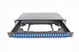 Panel de fibra óptica para montaje en estante, caja de terminales 1U ST FC LC SC tipo cajón 24/48/96 core - Product Image 3