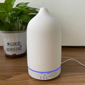 Matte Abdeckung Weiß Keramik Diffusor Timer Nachtlichter Home Office Luftbe feuchter Aroma therapie Diffusoren - Product Image 2