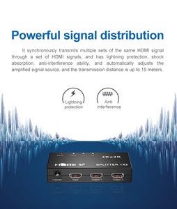 4K X 2K 30Hz HD <strong>Splitter</strong> 1input <strong>2</strong> <strong>Output</strong> 1080P One Host <strong>Outputs</strong> Two Displays Devices Computer Rectangle - Product Image 3