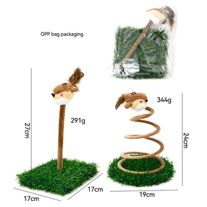 宠物猫玩具毛绒弹簧碟猫玩具鼠标螺旋线弹簧亚麻碟猫玩具 - Product Image 6
