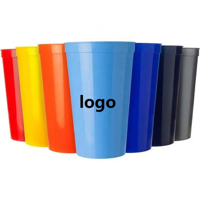 Voetbalcompetities Gebruiken Goedkope Prijs Aangepaste Logo Plastic Bekers Duurzaam Eco Vriendelijk 12Oz 16Oz 24Oz 32Oz Stadion Beker