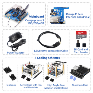 ORANGE Pi ZERO 3 ALLWINNER H618 WiFi5 + 5.0 BT 1 2 GB RAM 4 GB พัดลมเคสเสริมแหล่งจ่ายไฟสำหรับ OPI ZERO 3 - Product Image 2