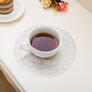 环保 20厘米圆形 PVC 有用圆形厨房 PVC 杯垫质量好桌垫 - Product Image 4