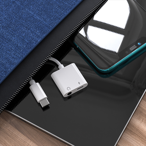 อะแดปเตอร์ Type C 2 in 1 USB-C ถึง3.5mm หูฟังแจ็คตัวแยกสัญญาณเสียง AUX อะแดปเตอร์ USB C เข้ากันได้กับ pixe - Product Image 5