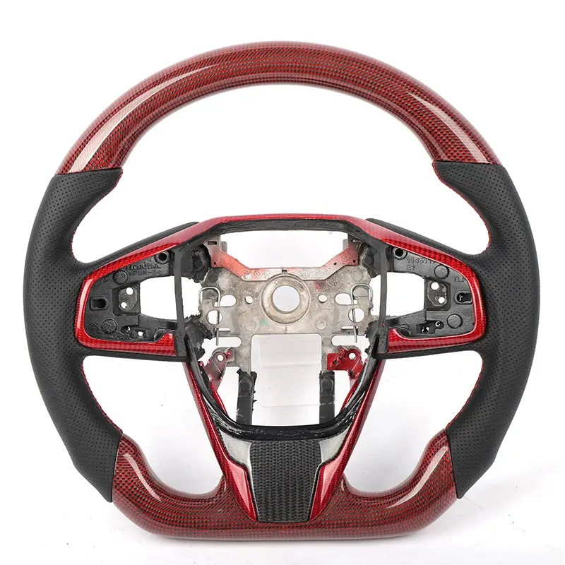 कार्बन फाइबर के साथ स्टीयरिंग व्हील स्टीयरिंग व्हील कवर लाल होंडा सिविक एकॉर्ड फ़िट CRV के लिए टर्बो कूप कार खेल पहिया