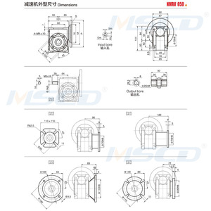 NMRV50ウォームギアボックス減速機比1:7.5-100 Nema 42110ステッピングモーターシングルダブル出力ギアボックス用 - Product Image 5
