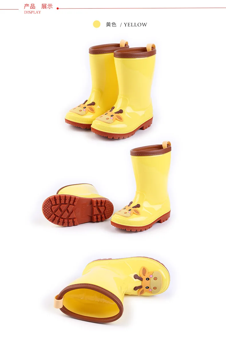 New Cartoon Children Rain Shoes Girls Boys Waterproof PVC Rubber Rain Boots for Kids
