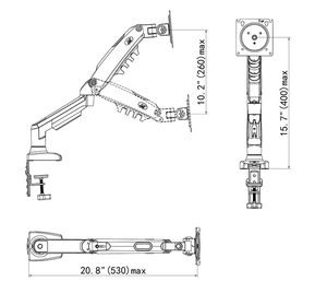 2 in 1 <strong>NB</strong> NEW F80 + FP-2 for 17-30&quot; Monitor + 10&quot;-17&quot; Laptop Desktop Holder Notebook Computer <strong>Mount</strong> Stand Laptop Clamp - Product Image 2