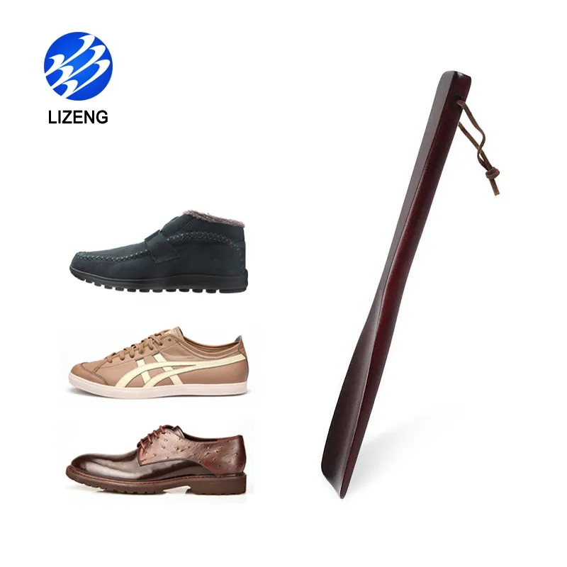 Calzascarpe con manico lungo in legno accessori per bastoncini di scorrimento per scarpe calzascarpe in legno nero piccolo rosso
