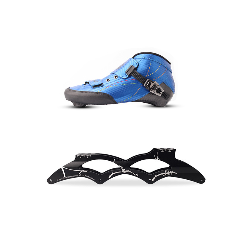 Chaussure supérieure bleue + support à quatre roues sans roues