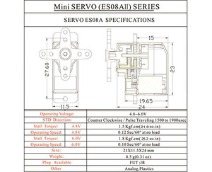 For EMAX ES08A II 9g Analog <strong>Mini</strong> <strong>Servo</strong> 1.8kg/Sec Plastic Gear for Fixed Wing 3D Airplane for <strong>RC</strong> Models &amp; DIY Parts Replacement