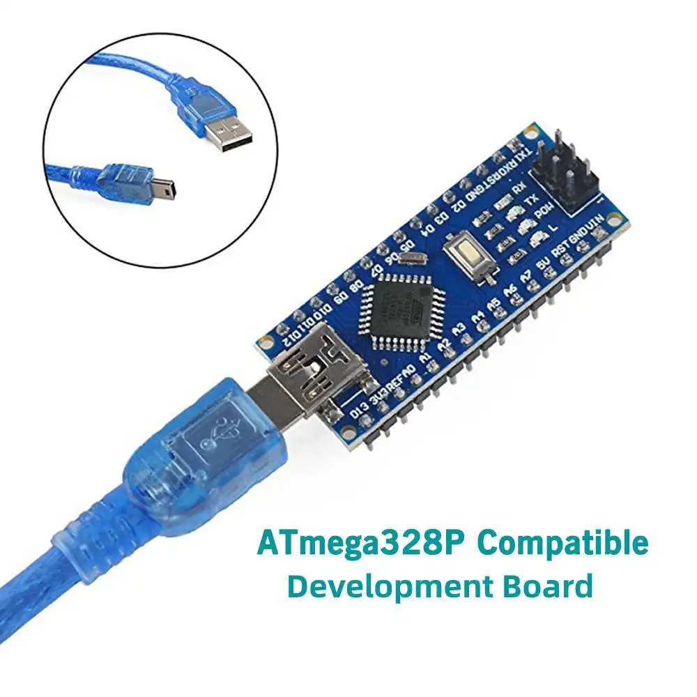 Compatible con Arduino nanoV3.0 versión mejorada Atmega328P microcontrolador mini Placa de desarrollo de placa base de programación