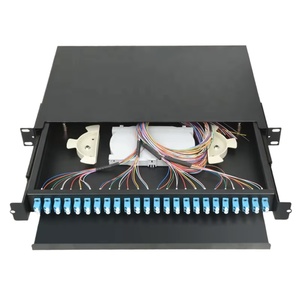 1U 19 ''Tipo deslizante Montaje en rack ODF carga completa LC dúplex Fibra óptica 24 puertos panel de conexión de fibra - Product Image 1