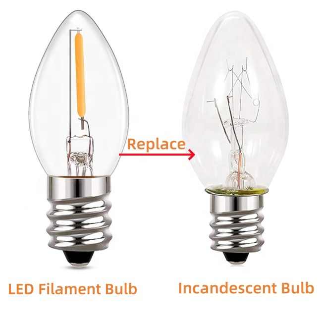C7 Led Gloeilamp Nacht Gloeilamp 120V 0.6W E12 Basis Kaars Lamp Kandelaar Lamp Zout Kaars Warmer Lamp Home Decor Luxe