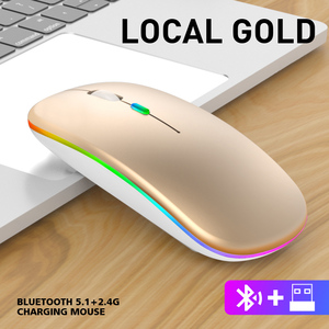 Custom mini ricaricabile BT5.0 senza fili mouse ergonomico LED retroilluminazione di gioco silenzioso 2.4GHz mouse per il computer portatile e - Product Image 5