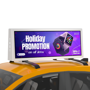 Auto pubblicità esterna impermeabile P2.5 risoluzione integrata sistema di controllo intelligente con modulo 4g Taxi in movimento Top Display a LED - Product Image 1