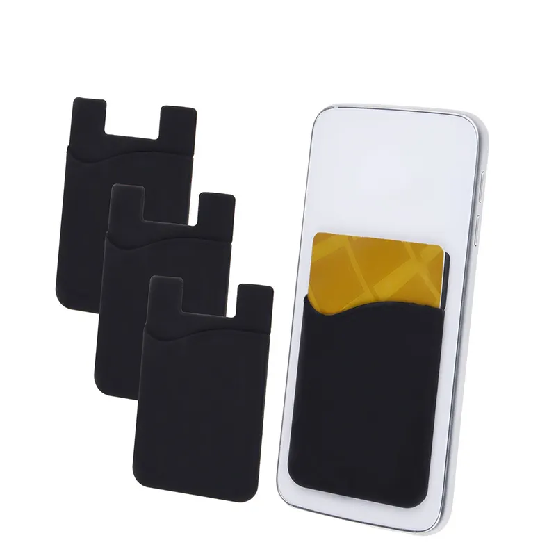 Tasca personalizzata per cellulare in silicone resistente porta carte di credito adesivo