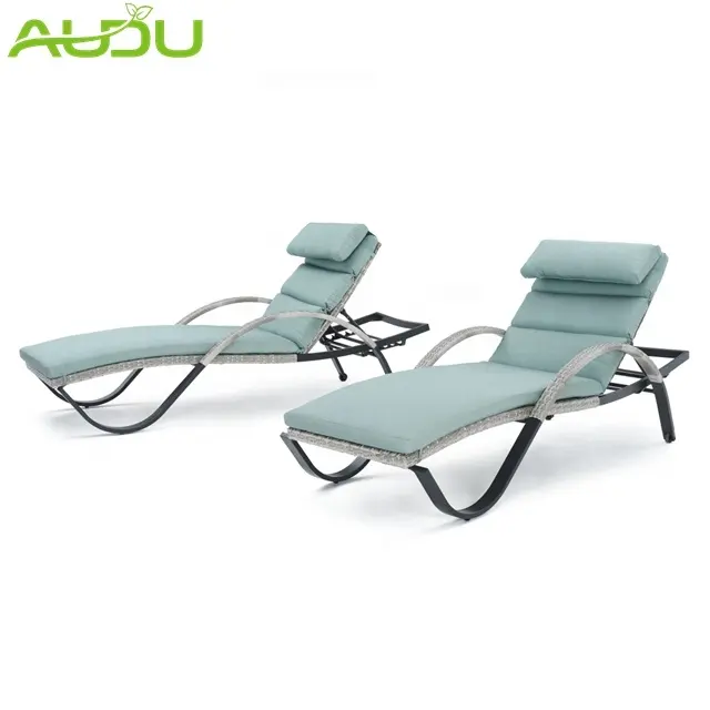 Chaise longue in vimini in alluminio stile europeo Audu