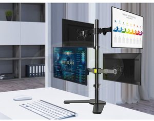 KLC-DW240-J Factory <strong>Multiple</strong> 4 LCD <strong>Monitor</strong> Stand 17-27&quot; Adjustable <strong>Computer</strong> Four <strong>Monitor</strong> Holder Arm Desk Shelf <strong>Monitor</strong> Stand - Product Image 5