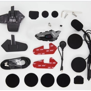 Bluetooth 5,3 resistente al agua con micrófono 2KM sistema de intercomunicación inalámbrico y casco de motocicleta auriculares Bluetooth para cuatro personas