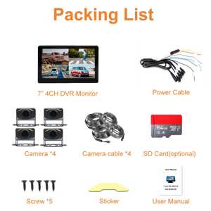 Grabadora de vídeo de 4 canales Monitor DVR Universal Mirror-Link Cámara de respaldo de coche Monitor de pantalla táctil de 7 pulgadas MP5 IPS Camión - Product Image 6