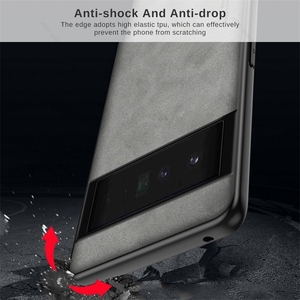 Cho pixel 9 8pro trường hợp da cừu kết cấu da TPU mềm Bumper Chống Sốc coque cho Google pixel6 pixel 7 Pro 7A Cover quay lại trường hợp - Product Image 5